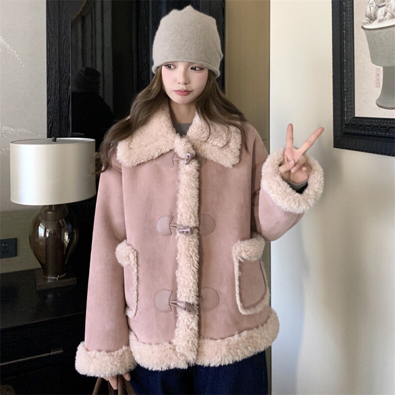 现货25冬装新款通勤火焰复合皮毛一体短款女182A-8596P190K268,女装皮草,浙宝182A