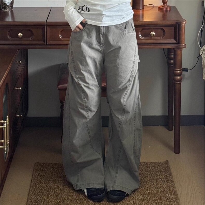 美式复古美拉德咖棕色弯刀牛仔裤男女2025春新款显瘦直筒阔腿长裤,男装牛仔裤,星座506A