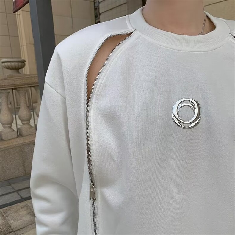 卫衣男潮ins港风潮流圆领拉链小众设计上衣EG104P46,男装卫衣,星座1116-2