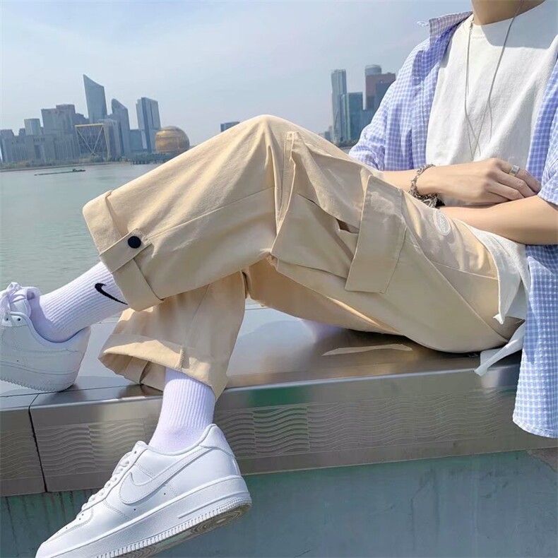 工装裤男夏季ins潮牌港风直筒宽松韩版休闲原宿阔腿裤男AK326-P30,男装工装外套,星座1008-2