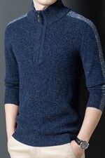 2023秋季新款中年男士圆领纯羊毛休闲中年男装毛衣薄款套头针织衫，男装针织衫/毛衣，电商B212（原钱塘6029）