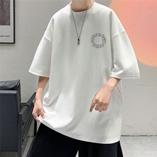 港风200g纯棉夏季新款短袖T恤涂鸦印花简约新潮T6009P25控38，男装T恤，电商A268A