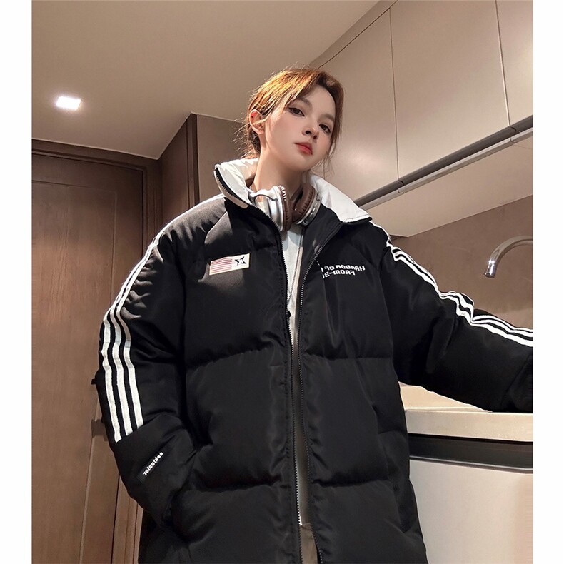 EQ336美式潮流拼接撞色潮流冬季面包服外套男女情侣装棉衣2023,男装棉衣,电商C306-1