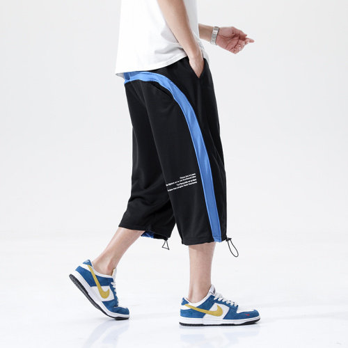 7XL~M2023夏季新款港风中性风休闲七分裤男女款学生中裤控价68，男装休闲裤，钱塘717(原712)