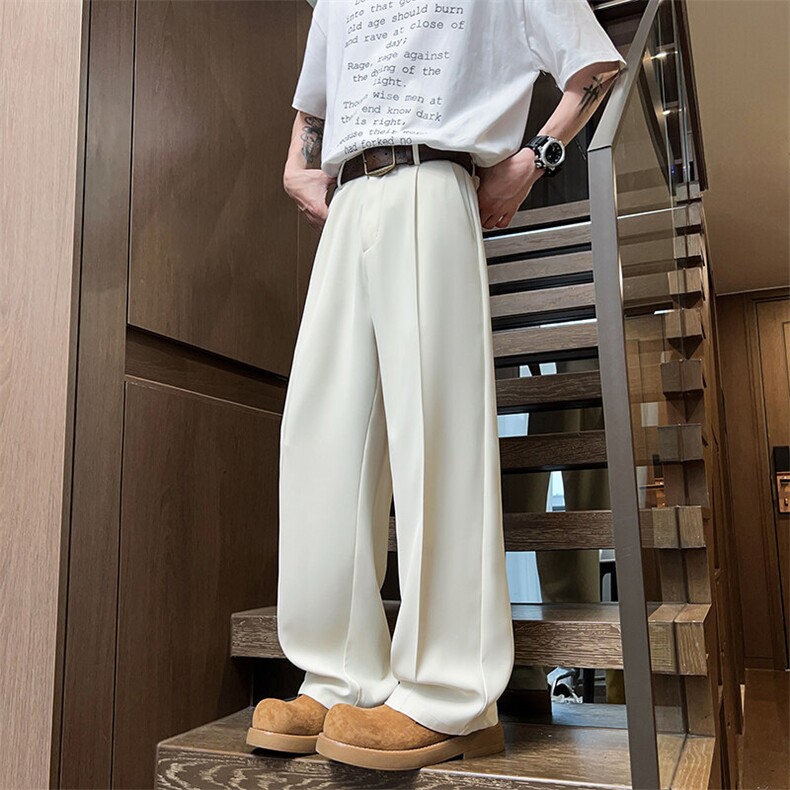 新款男士冰丝休闲裤直筒简洁长裤男士小西裤,男装西裤,星座1107-1