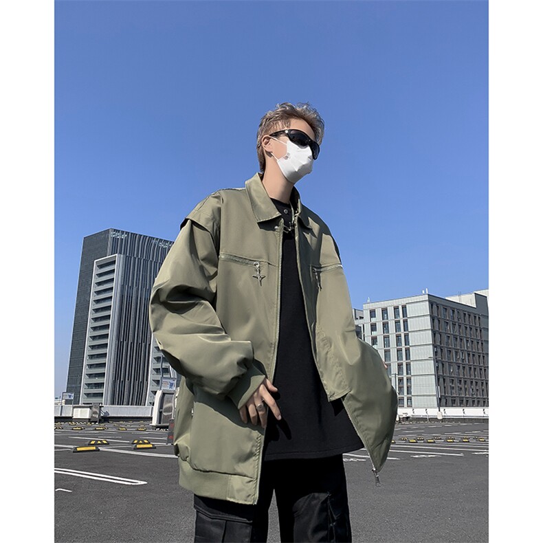 F169-P58春季新款潮牌ins飞行员夹克美式高街翻领工装外套男现货,男装夹克,星座512-6