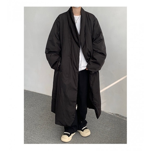 MH03-P145 韩系慵懒风长款绒面棉服加厚保暖棉衣外套男图片