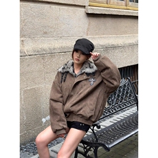 羊羔绒毛棉袄男士冬季2025新款加厚加绒连帽棉衣冬装情侣棉服外套，男装棉衣，四季星座505