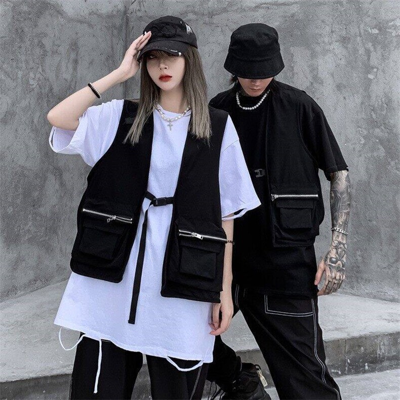 高品质抖音得物机能风摄影口袋马甲工装坎肩潮宽松男女情侣装M01，男装背心/马甲，星座210