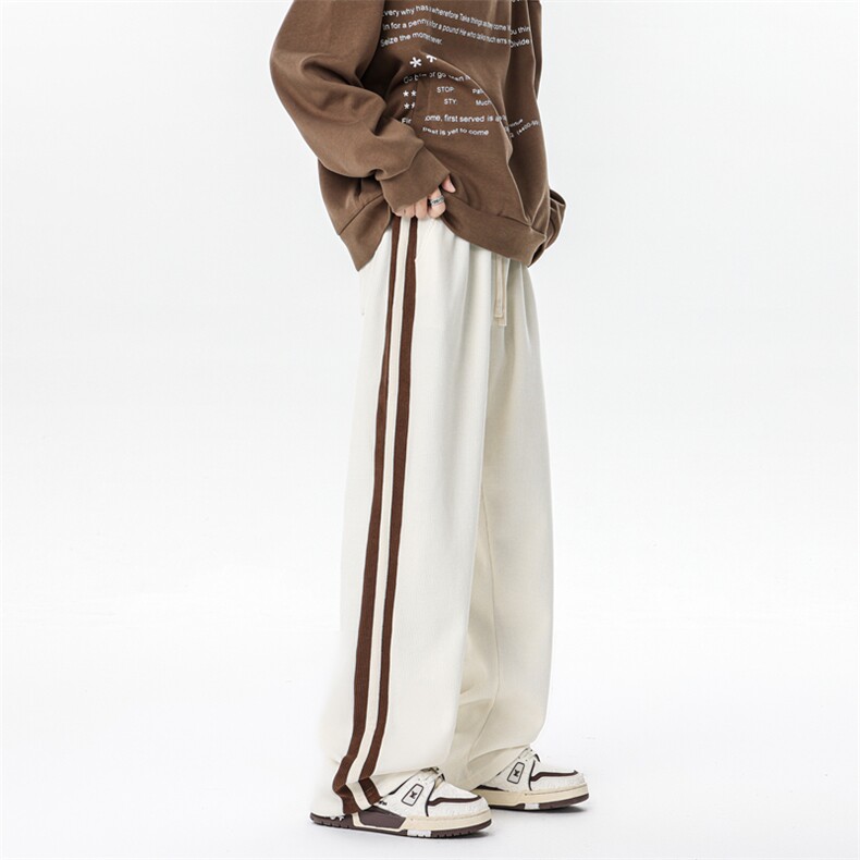 8XL-M特大码直筒运动裤微喇休闲长裤美式高街阔腿裤子KZ1923/P55，女装休闲裤，电商B238