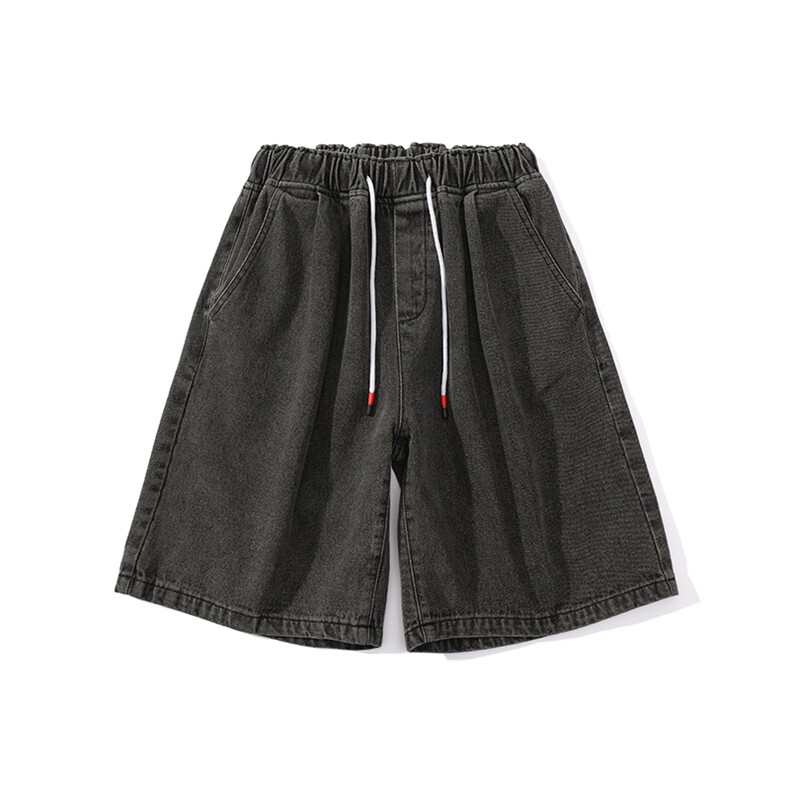 牛仔短裤男港风潮牌宽松复古直筒裤潮流五分裤A166-DK51-P30控45,男装牛仔裤,电商A166