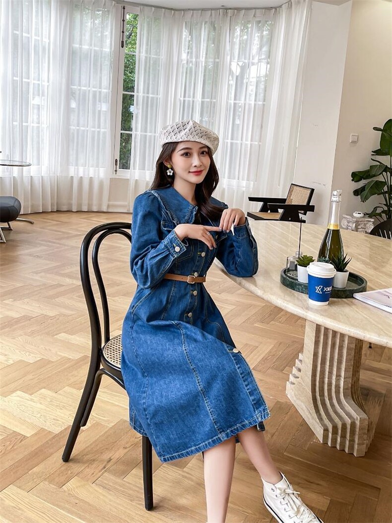 牛仔连衣裙，女装连衣裙，素雅公主(1F)