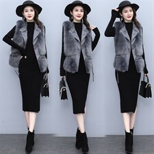 芷墨2021新款韩版时尚无袖坎肩优雅气质显高显瘦皮草马甲保暖洋气，女装皮草，芷墨服饰