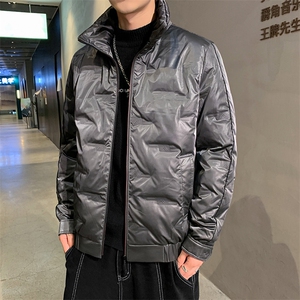 立领御寒羽绒服男冬季加绒加厚外套新款中年爸爸装休闲保暖上衣图片