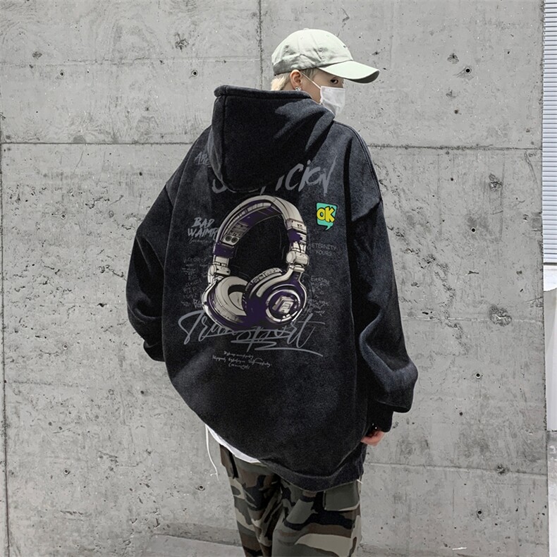 美式重磅水洗复古连帽卫衣潮流大码潮牌做旧XZ517A-BK6672-P68,男装卫衣,星座517A