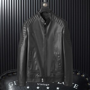 2023秋冬社会小伙PU皮衣男生机车皮夹克帅气休闲外套 LE6606-P105图片