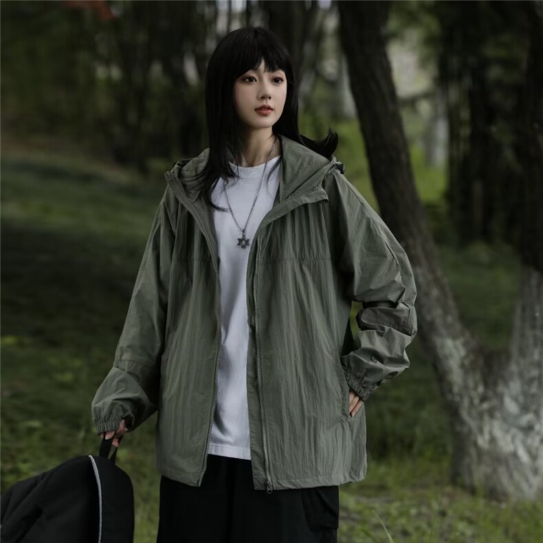 防晒衣男女夏季薄款登山工装冲锋衣宽松防紫外线外套F09007-P45,男装夹克,星座308B-1