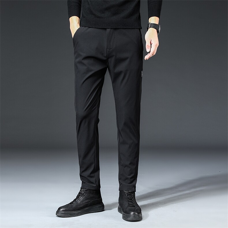 秋款青少年厚款休闲裤男士直筒韩版潮流修身弹力舒适长裤K1065p30，男装休闲裤，星座224-1