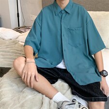 短袖衬衫春款男港风潮流弹力C044P33，男装衬衫，星座1116-2