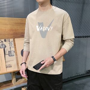 男士长袖t恤春秋季2021新款秋衣圆领潮牌ins潮流宽松百搭DF84T图片