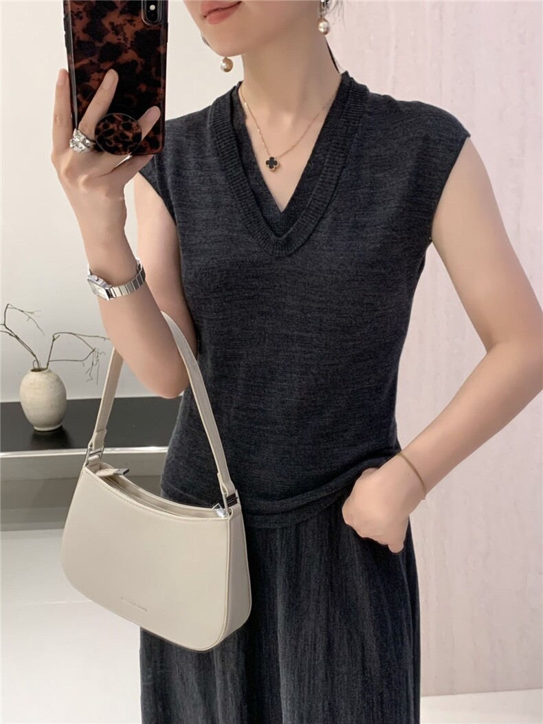 2025百搭时尚假两件背心百搭,女装背心吊带,巧奈羊绒