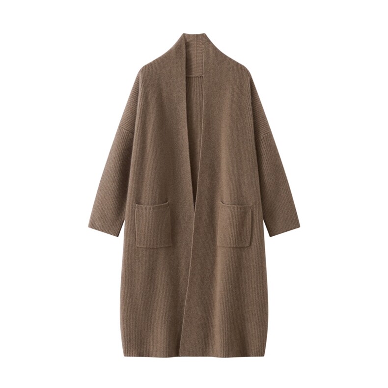 2025年秋季新款百搭带兜元宝针无扣大衣，女装双面呢大衣，品秋羊绒