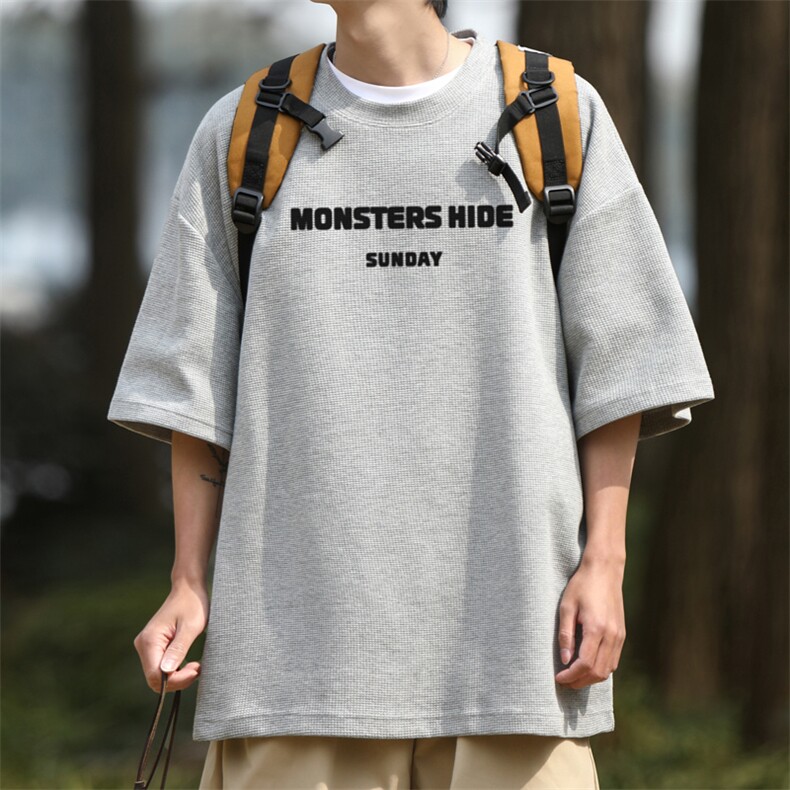 华夫格！港风华夫格短袖T恤男士半袖男五分袖体恤衫男HT105-P25,男装T恤,电商B367