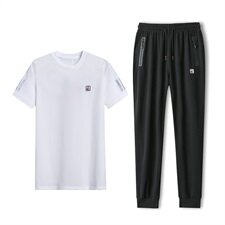 男夏装大码休闲运动套装冰丝网眼5032-1_L-4XLP1005XL-9XLP110，男装套装，星座1516-1