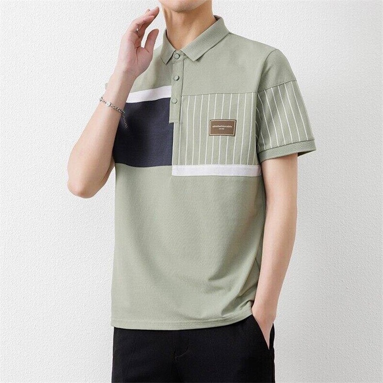 25053-特P35夏季休闲时尚T恤男短袖打底衫休闲翻领短袖polo衫男,男装T恤,电商D310B