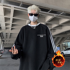 抖音得物供货提供视频秋冬重磅美式宽松织带圆领卫衣0331，男装卫衣，电商A486
