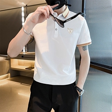 3039-P40男士短袖t恤韩版潮流修身翻领衫夏季精神小伙，男装T恤，电商D310B-1