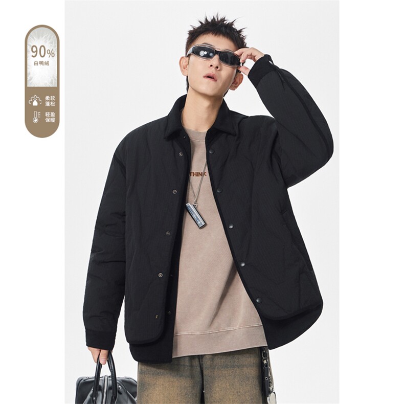 2025冬季新款港风无影墙大码90%白鸭绒羽绒服M-4X688-特P208，男装羽绒服，电商A022