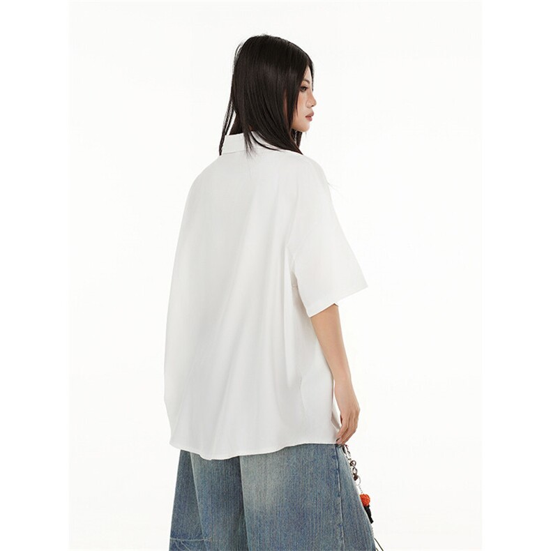 抖音得物二开高品质25夏季中性风冰丝休闲衬衣垂感宽松上衣DT21,男装衬衫,电商A486
