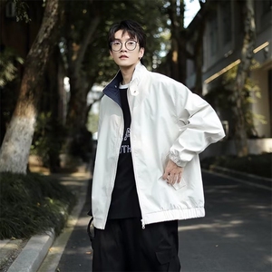 春秋简约日系复古冲锋衣夹克男款秋季宽松百搭棒球服外套 JK622图片