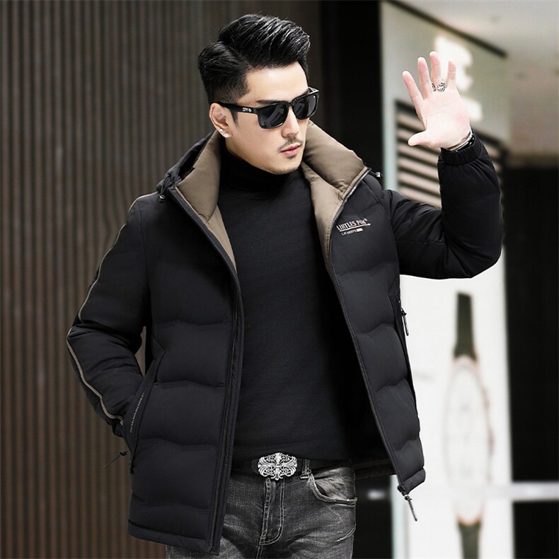 B8303钱塘2020-3时尚休闲冬季厚款有帽简约中年男士羽绒服P250,男装羽绒服,钱塘207-3