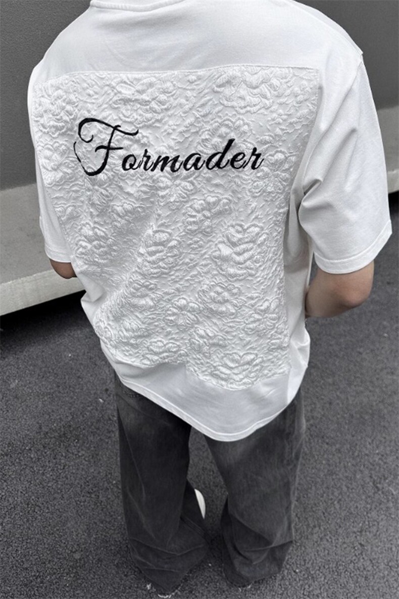 现货~自制~小香风浮雕短袖t恤设计感小众重磅半袖上衣DX088P50,男装T恤,星座908