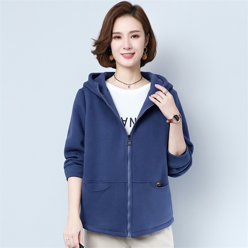 2021春季新款时尚减龄连帽螺纹袖口短外套，女装卫衣/绒衫，丽影随形