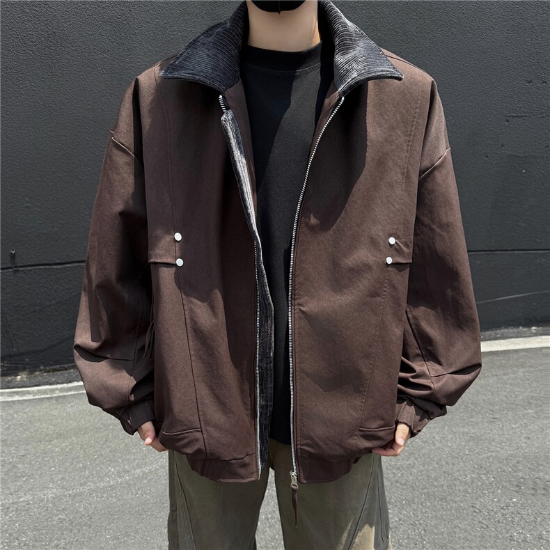 黑墙秋季工装夹克休闲潮牌斜印花翻领休闲外套A436-6108-P75,男装夹克,电商A436