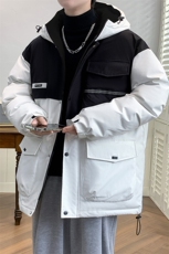 冬上新加棉加厚拼色棉服港风连帽棉衣外套男女8323-P125控价168，男装棉衣，电商A441-1