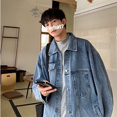 wassupcandy美式牛仔外套男春秋季潮牌宽松工装夹克情侣百搭上衣，男装夹克，星座218-1（原230）