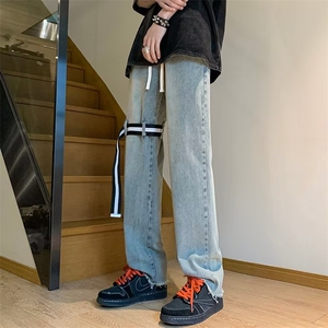 个性高街牛仔裤男新款休闲直筒裤C6001P40图片