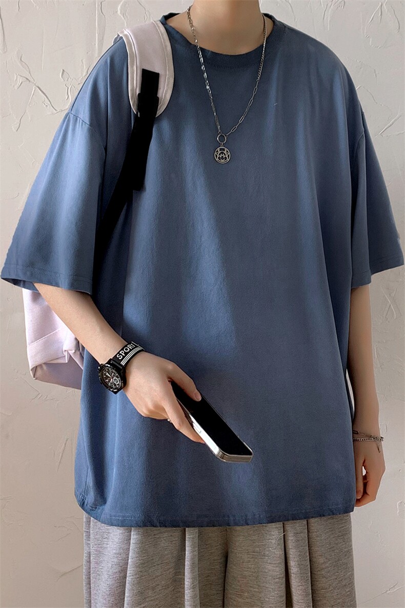 新品！港风短袖T恤水洗做旧i男士宽松ns潮牌百搭上衣TC3100-P29,男装T恤,星座717