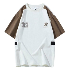 25160-特P40夏季休闲时尚T恤男短袖打底衫学生宽松圆领假两件短袖，男装T恤，电商D310B