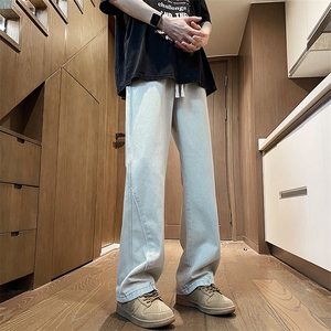 复古牛仔裤男女美式ins高街小众百搭休闲长裤痞帅直筒裤10811-P45图片