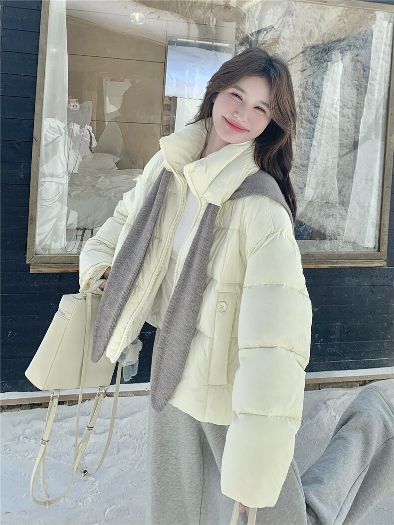 针织披肩90白鸭绒羽绒服女冬季2025新款俏皮减龄短款小个子巨好看,女装羽绒服,慧尚依恋