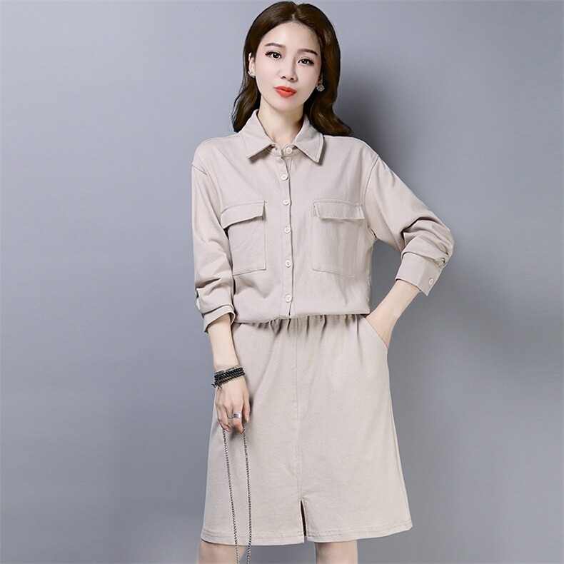 套裙时尚纯色简约2021年春季显瘦修身甜美,女装套装/套裙,小林双子