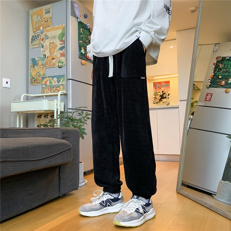 秋冬数据款纯色运动裤宽松束脚休闲裤卫裤男K82-P35图片