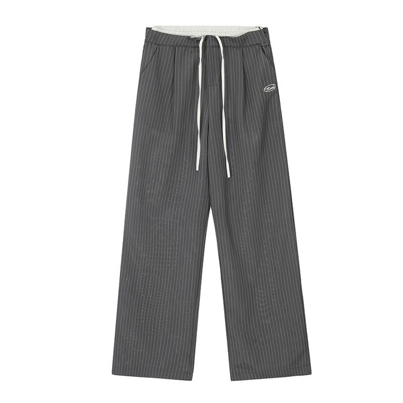 美式复古拼接条纹休闲裤男女宽松情侣阔腿裤长裤LB3766-p50,男装休闲裤,星座1008