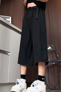 K5047/特P30夏季新款透气激光打孔网眼过膝七分裤男凉感冰丝裤子图片