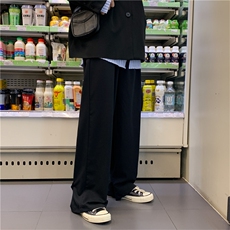 K3009/P45秋装现货港风休闲长裤男大码垂感直筒西装裤男士阔腿裤，男装西裤，电商A141